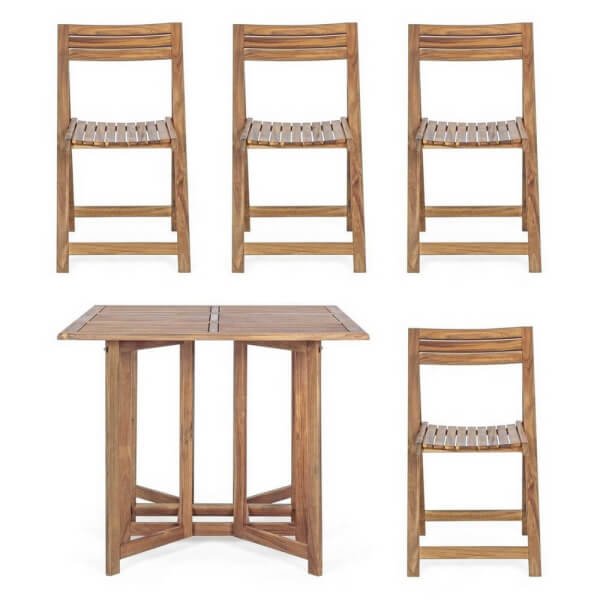 Set Tavolo con 4 Sedie in legno – SERENITY