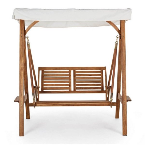 Dondolo da giardino 2 posti in legno – SERENITY