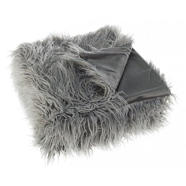 Plaid Grigio a pelo lungo 120X150 - IBRAHIM