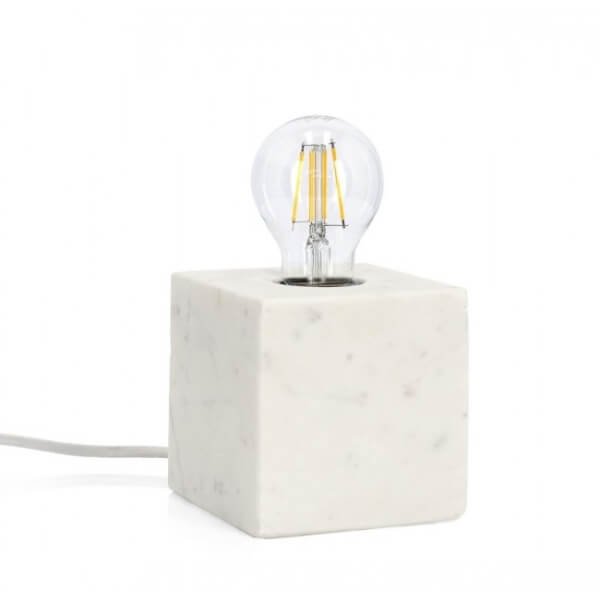 Lampada tavolo Marmo Bianco 12X12 - TARIQ