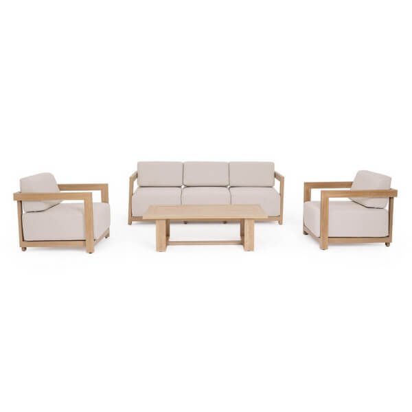 Set salotto 4 posti da esterno in alluminio con cuscini – THESEUS