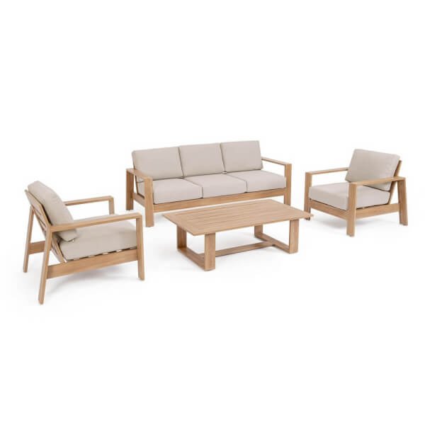 Set salotto 4 posti da esterno in alluminio con cuscini - BALTIC
