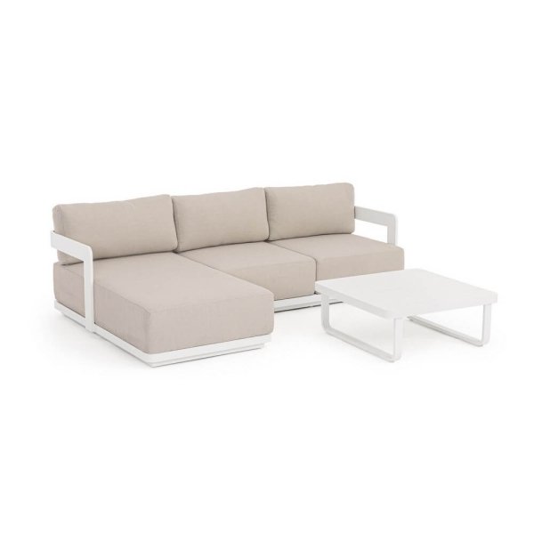 Set lounge da esterno in alluminio con cuscini - MARIEL