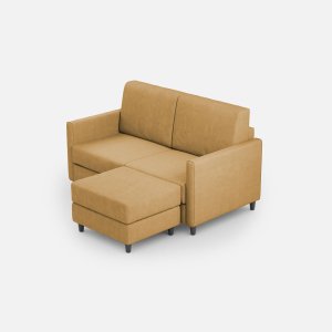 Divano 2 posti con Pouf Moderno in Tessuto - KARAY
