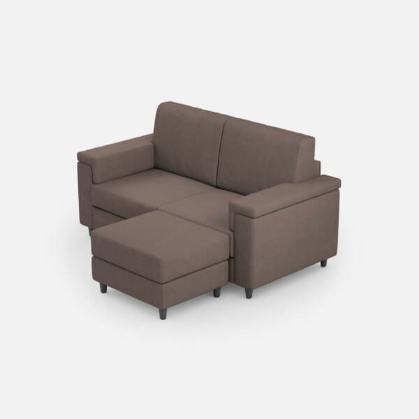 Divano 2 posti con Pouf Moderno in Tessuto - MARRAK