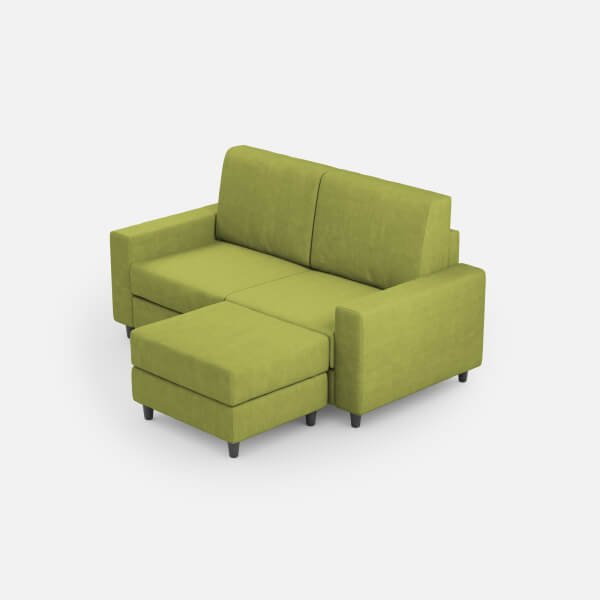 Divano 2 posti con Pouf Moderno in Tessuto - SAKAR