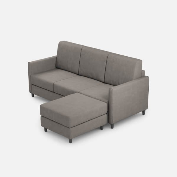 Divano 3 posti con Pouf Moderno in Tessuto - KARAY