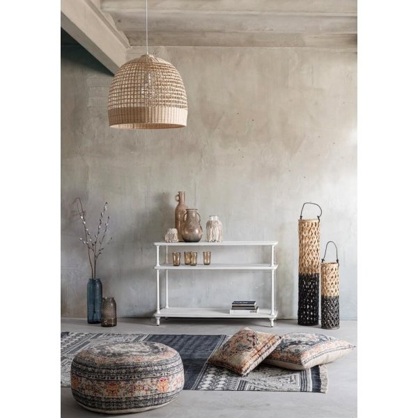 Alternative view of Set 6 Lanterne Legno Blu Boho da Esterno H80 cm - FLORES