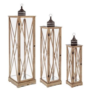 Lanterna Legno Marrone Rustica da Interno - GONZALES