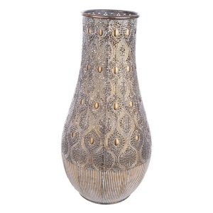 Set 2 Porta Candela Metallo Marrone Stile Orientale da Interno - SOPHIE