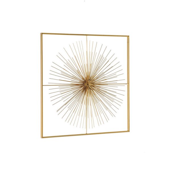 Set 2 Decorazioni da Parete Acciaio Oro Moderna 51x51 - HERNANDEZ