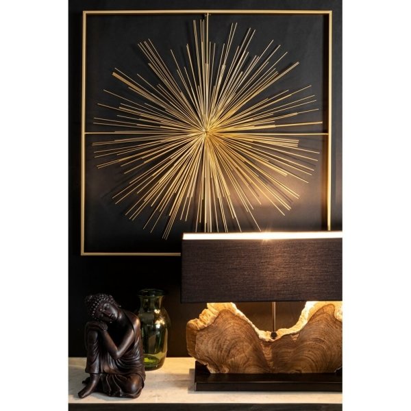 Alternative view of Decorazione Parete Acciaio Oro Moderna da Interno 90x90 - HERNANDEZ