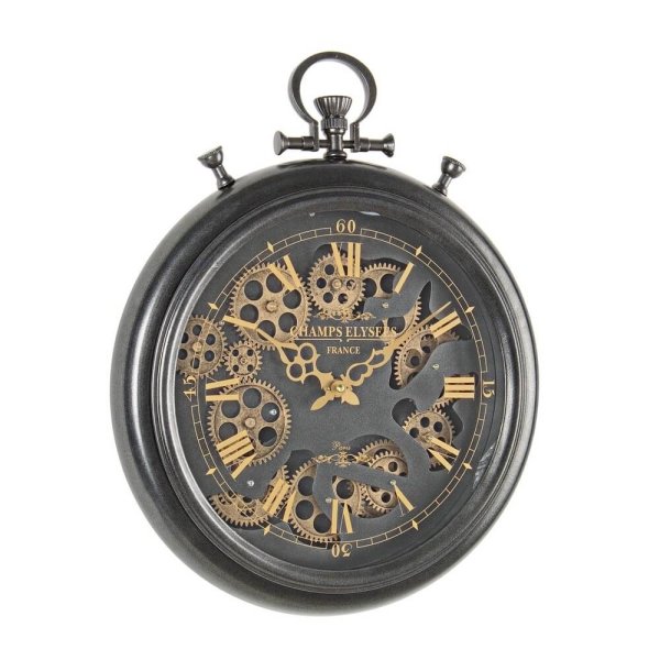Orologio da Parete Metallo Nero Industriale 40 cm - COSTIERA