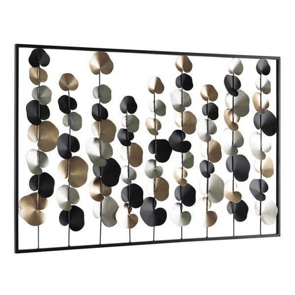 Decorazione da Parete Acciaio Nero Moderna Interno 102x66 - HERNANDEZ