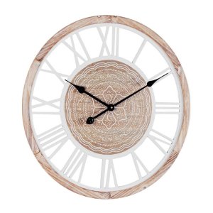 Orologio Parete Legno Naturale Boho da Interno Ø60 cm - REGALITÀ