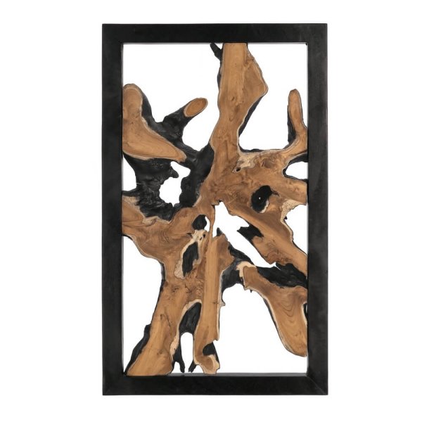 Alternative view of Decorazione Parete in Teak Nero Industriale da Interno 100x60 - MIA