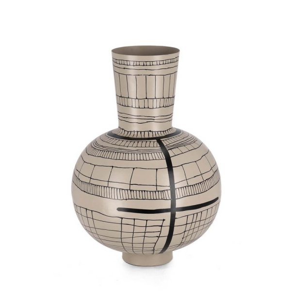 Bottiglia Decorativa Metallo Beige Moderna H43 - SORAYA
