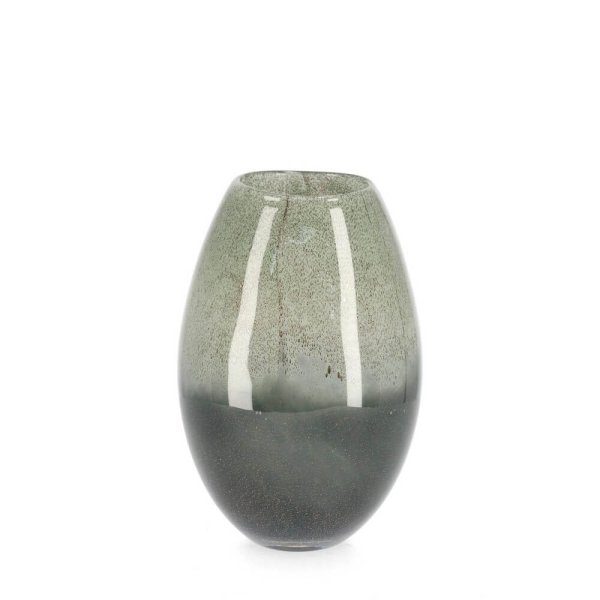 Vaso in Vetro Verde Moderno da Interno H17 cm - REINA