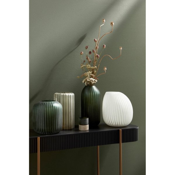 Alternative view of Vaso in Vetro Verde Moderno da Interno H36 cm - HASSAN
