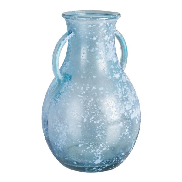 Vaso Anfora in Vetro Blu Boho da Interno H31 cm - AKIO