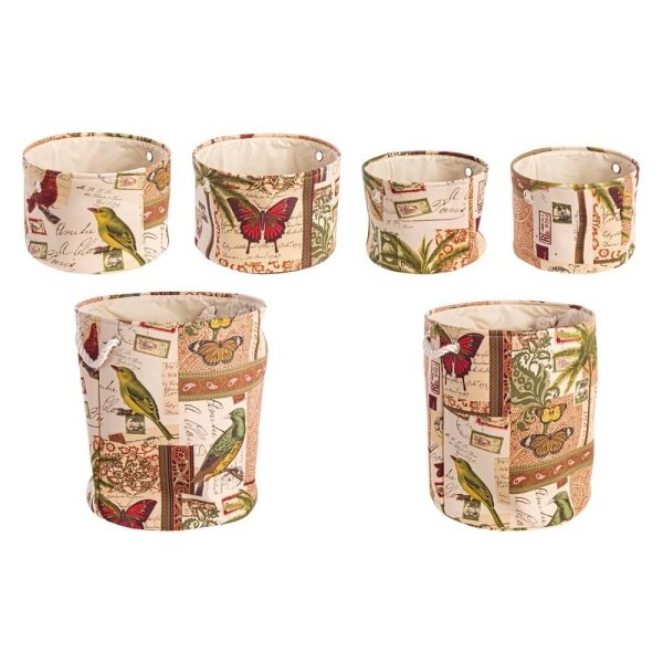 Set 2 Portaoggetti in Cotone Rosso Boho da Interno - YUMI