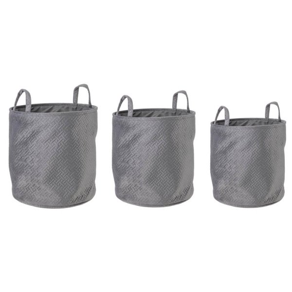 Set 3 Portaoggetti Poliestere Grigio Moderno da Interno - MEI-HUA