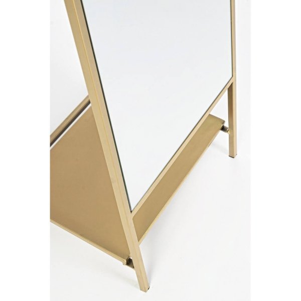 Alternative view of Specchio con Porta Abiti Acciaio Oro Moderno da Interno - HILL