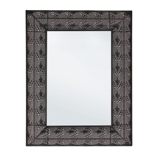 Specchio Metallo Nero Industriale da Parete 70x90,5 - PARKER