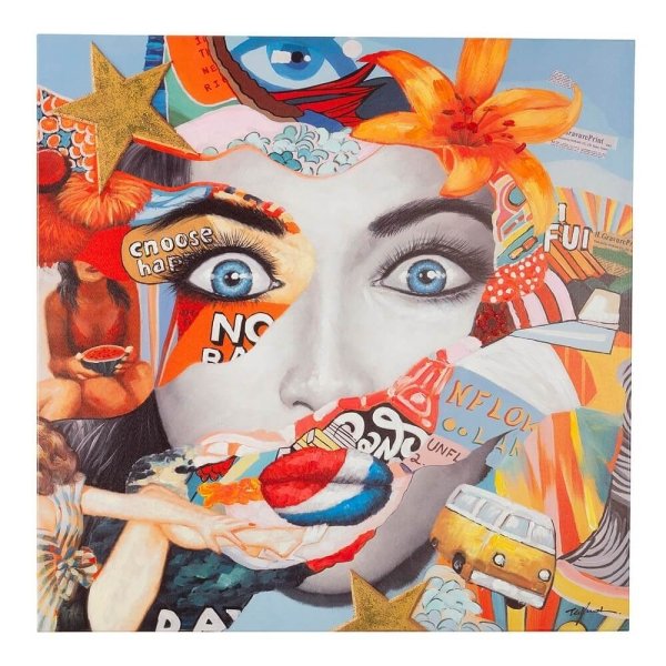 Dipinto Multicolore Moderno da Parete 100x100 cm - JAMAL