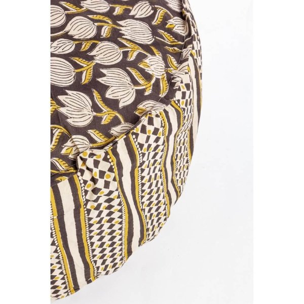 Alternative view of Pouf Cotone Nero Boho da Interno Ø65 cm - ESOTICO