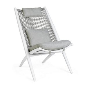 Poltrona lounge in alluminio con cuscino - ISOLDE