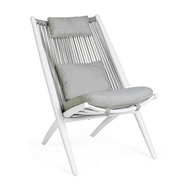 Set 2 Poltrone Lounge Alluminio Tortora Moderne da Esterno - ISOLDE - Antracite