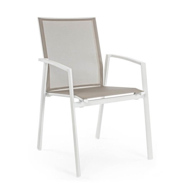 Set 4 Sedie da Giardino Alluminio Bianco Moderne da Esterno - VOYAGE