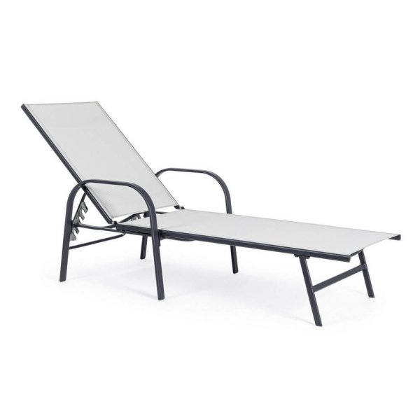 Lettino da Giardino con Braccioli - STEADFAST - Bianco