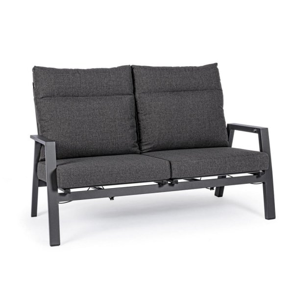 Divano 2 Posti Alluminio Antracite Moderno da Esterno - BREEZE
