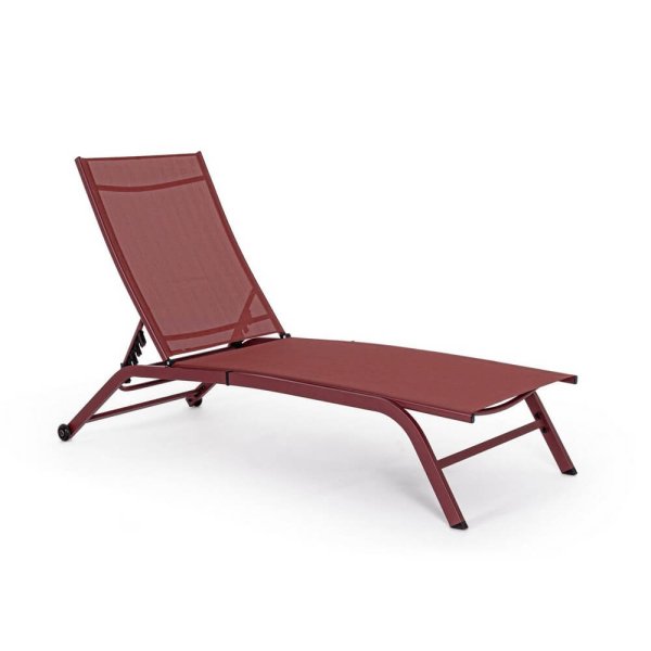 Lettino Alluminio Rosso Moderno da Esterno - BRAVEHEART