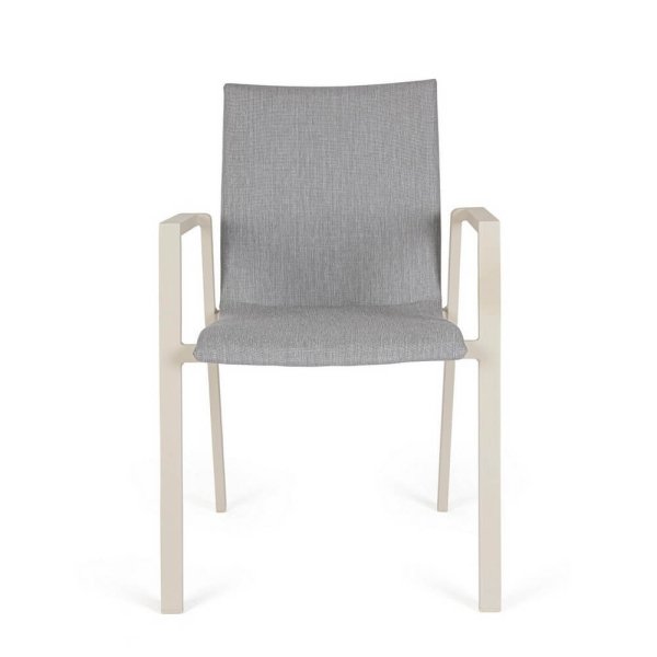 Alternative view of Set 4 Sedie con Braccioli Alluminio Beige Moderne da Esterno - MEIRA