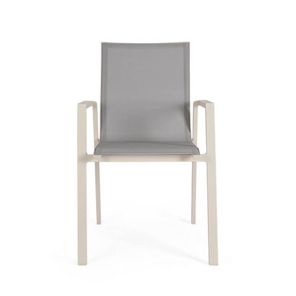 Alternative view of Set 4 Sedie con Braccioli Alluminio Beige Moderna da Esterno - MEIRA
