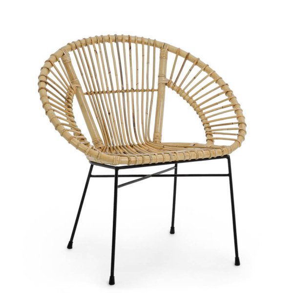 Poltrona in Rattan Naturale Marrone Boho da Interno - TATIANA