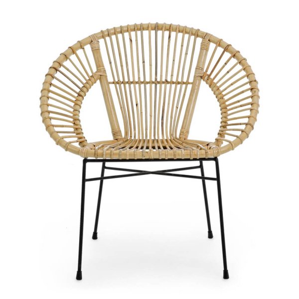 Alternative view of Poltrona in Rattan Naturale Marrone Boho da Interno - TATIANA