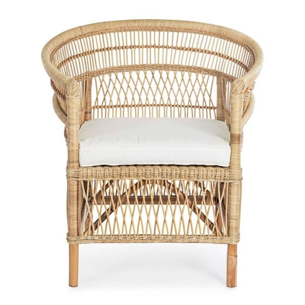Alternative view of Poltrona in Rattan Naturale Marrone Boho da Interno - ANGELICA