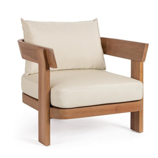 Poltrona Teak Marrone Moderna da Esterno - ZAFIRA
