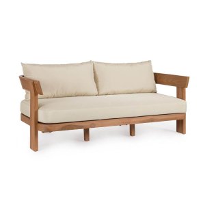 Divano da Giardino in Teak Marrone Moderno da Esterno - ZAFIRA