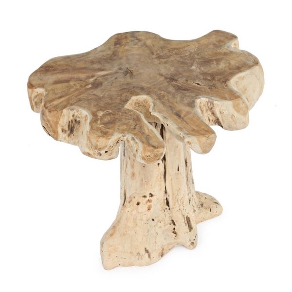Alternative view of Tavolino in Radice di Teak Marrone Rustico da Interno - ATLAS