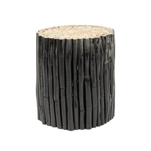 Tavolino in Teak Nero Stile Rustico da Interno - DANTE