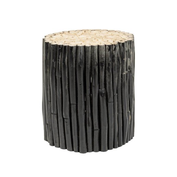 Tavolino in Teak Nero Stile Rustico da Interno - DANTE