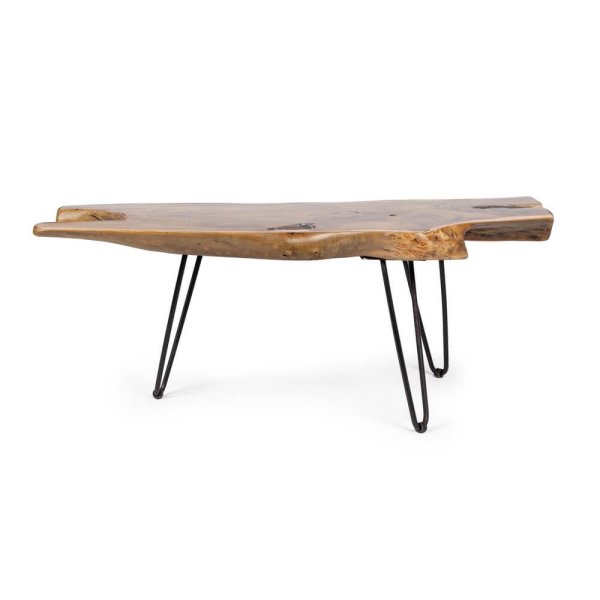Alternative view of Tavolino in Teak Marrone Industriale da Interno 100x40 - IVY