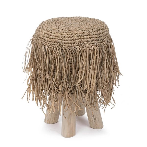 Sgabello in Teak Marrone Boho da Interno H45 cm - FINN