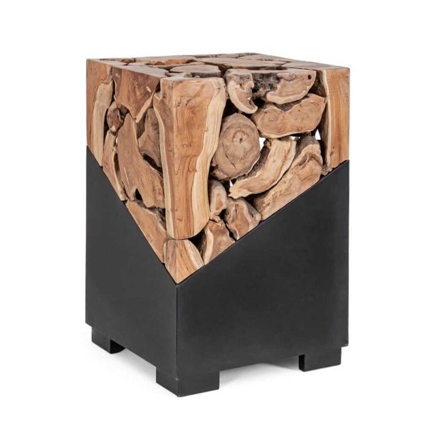 Tavolino in Radice di Teak Nero Industriale da Interno - MONTEGO