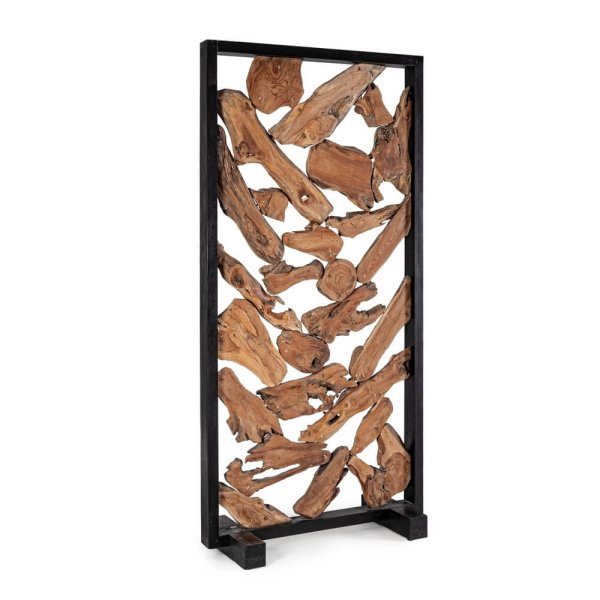 Paravento in Teak Marrone Rustico da Interno - PHOEBE